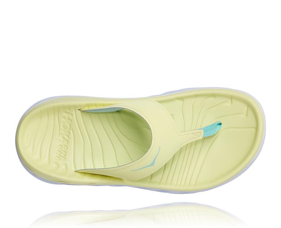 Hoka One One Womens Sandals - ORA Recovery Flip - Yellow/White - RNAJ02983